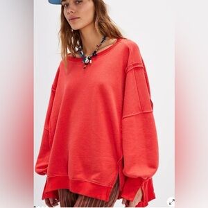 We The Free Camden Sweatshirt in Red Size Small NWT
